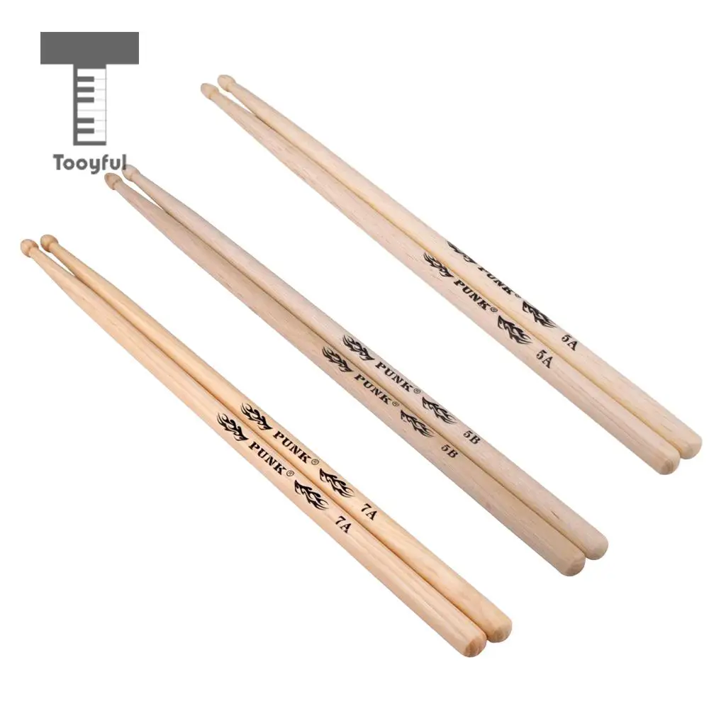 

Tooyful 1 Pair Oak Wood Drum Stick Drumsticks Mallets Music Band Precussion Instrument Accessory 7A 5A 5B