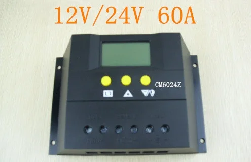 

PWM CM6024Z 60A 12V 24V Solar Regulator with LCD Solar Charge Controller for Lead-acid GEL Flooded Battery Solar