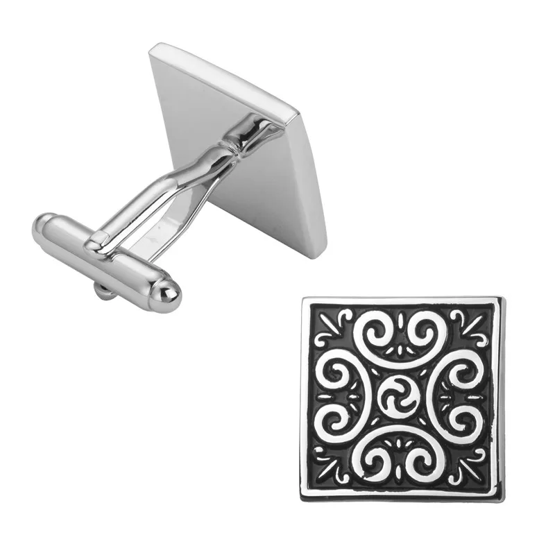 

KC high quality new shirts, men's Silver Cufflinks retro pattern shirt male wedding custom wedding Cufflinks