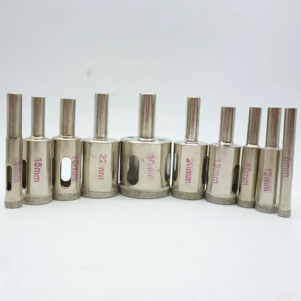 10pcs Diamond Glass Drillhole Glass Drill Bit Set Diamond Core Drill