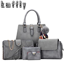 5 Unids/set Litchi Patrón de Bolso de Las Mujeres de Matorral Compuesto Bolsas de Diseñador de las mujeres Monederos y Bolsos de Embrague Billetera de Cuero de LA PU Bolsos