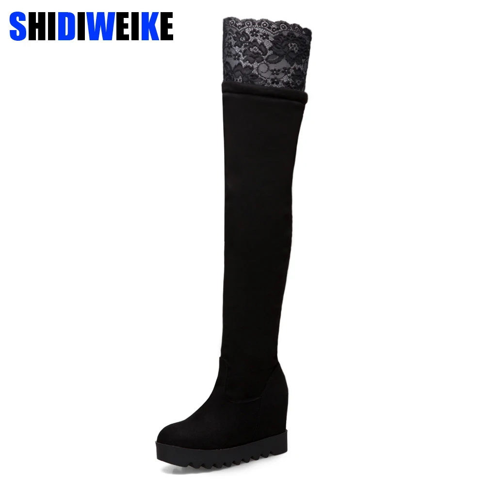 plus size stretch knee high boots