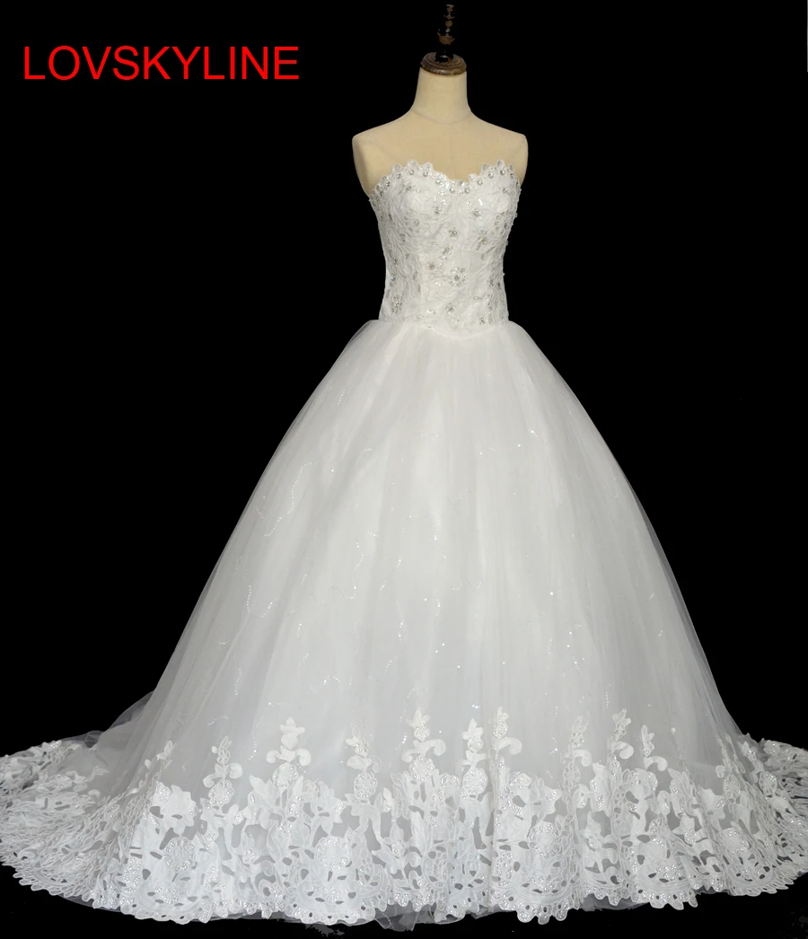 Wedding dress tube top 2018 princess bride long trailing Sweetheart bandage wedding dress slim