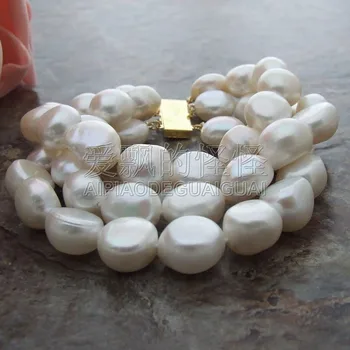 

B123114 8" 13-14MM AA White Pearl Bracelet