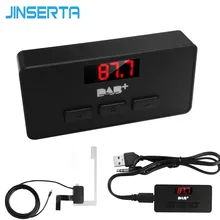 JINSERTA Мини цифровой DAB/DAB+ радио FM тюнер приемник Стик со светодиодный дисплей цифровой аудио вещания 3,5 мм AUX интерфейс