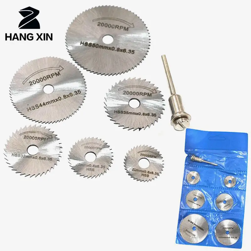 

7PCS HSS Mini Circular Saw Blade Woodworking Cutting Blade Rotary Innovator Power Tools DREMEL Rolling Circular Saw Blade