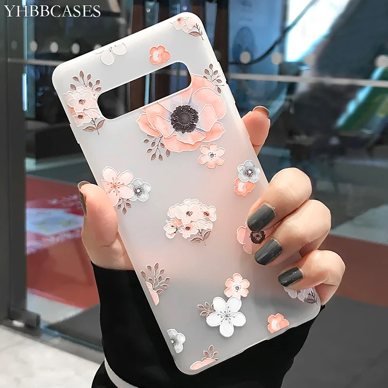 Ретро Чехол YHBBCASES для телефона с 3D цветами Samsung Note 8 9 чехлы Galaxy S8 S9 S10 Plus рельефный