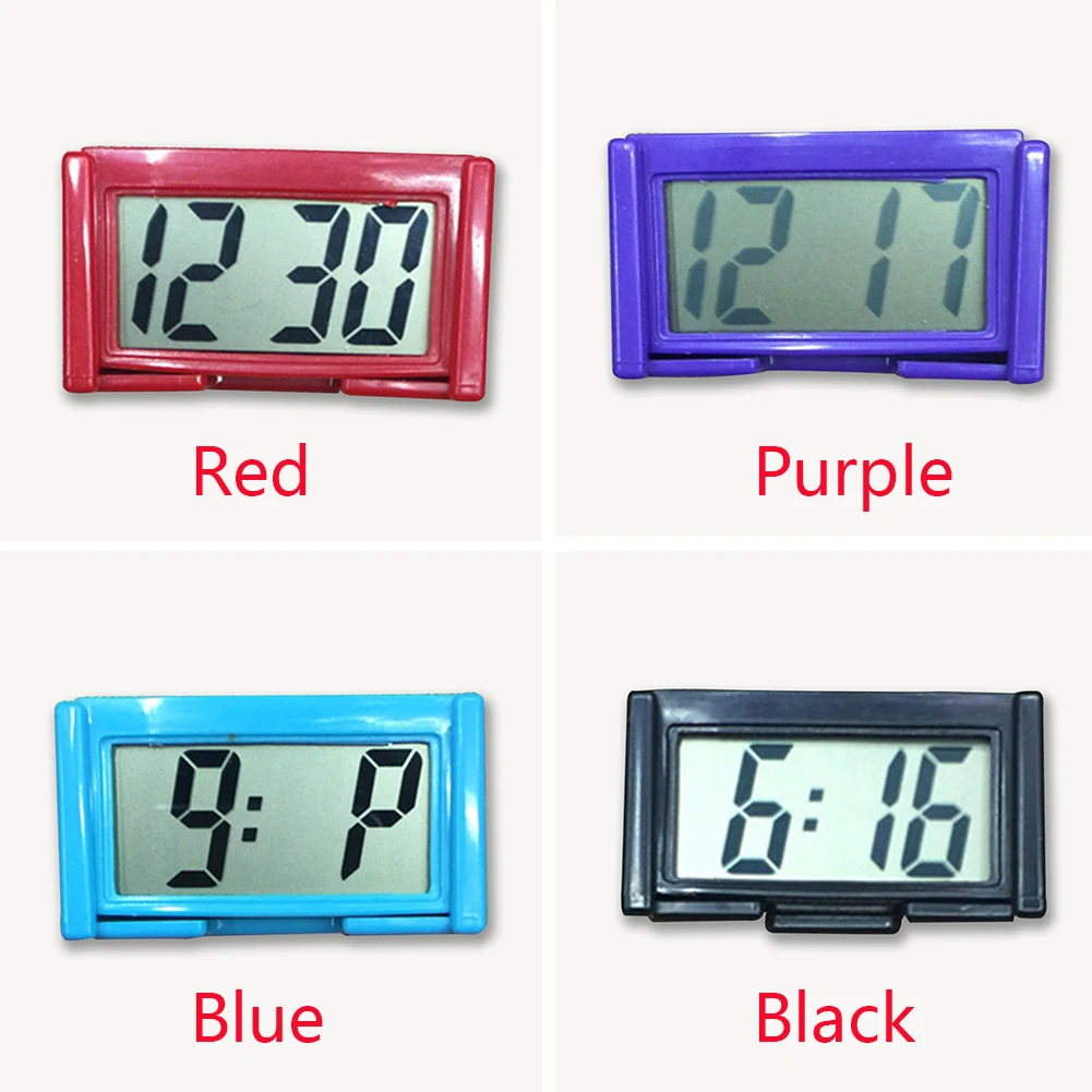 Mini Digital Car Electronic Clock Electronic Watch LCD Display Digital With Self-Adhesive Bracket Mini Digital Car Electronic Clock Electronic Watch LCD Display Digital With Self-Adhesive Bracket