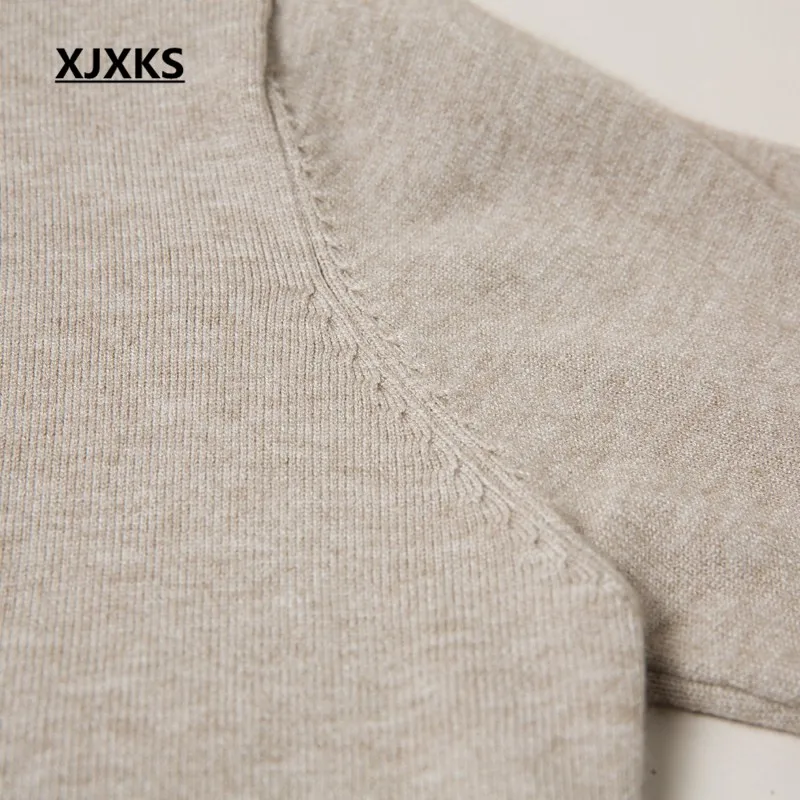 XJXKS, новинка, осенняя одежда, высокая эластичность, женский кардиган, свитер, пальто, шерсть, вязаный женский джемпер