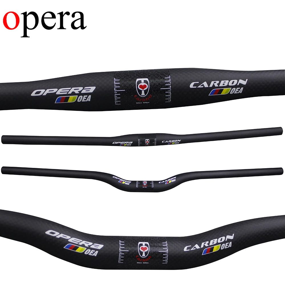 baratas Marca ÓPERA de bicicleta de fibra de carbono fosco brilhante mountain bike de carbono mtb peças de bicicleta guiador 600mm 720mm bicicleta da bicicleta do guiador