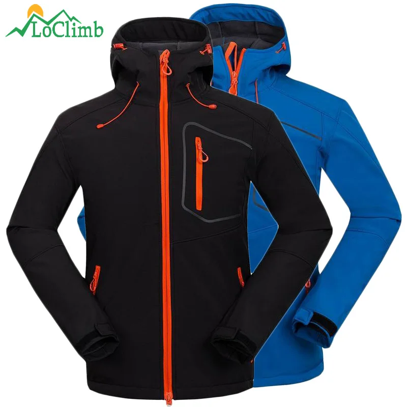 LoClimb Waterproof Fleece Heated Softshell Hiking Jackets Men Outdoor