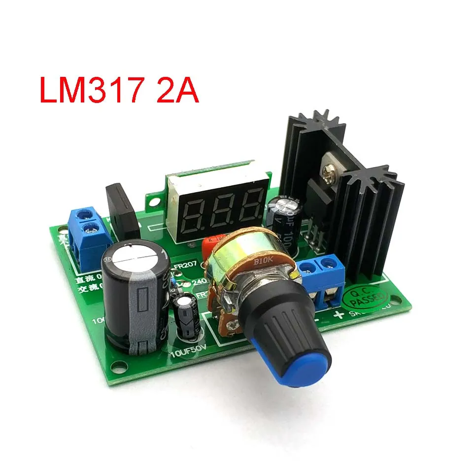 LED LM317 Step Down Power Supply Module Adjustable Voltage Regulator Input DC 0V-30V AC 0V-22V Output DC 1.25V-30V 2A