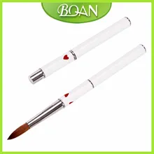 BQAN 1 шт Белая металлическая ручка акриловый дизайн ногтей УФ гель Кисть-ручка для резьбы колинский Соболь щетка 12