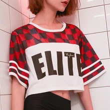 U женский топ, рубашка, блузка, Спортивная, для тренировок, фитнеса, короткая рубашка, Спортивная, для девушек, сетчатая панель, короткий рукав, Свободный пуловер