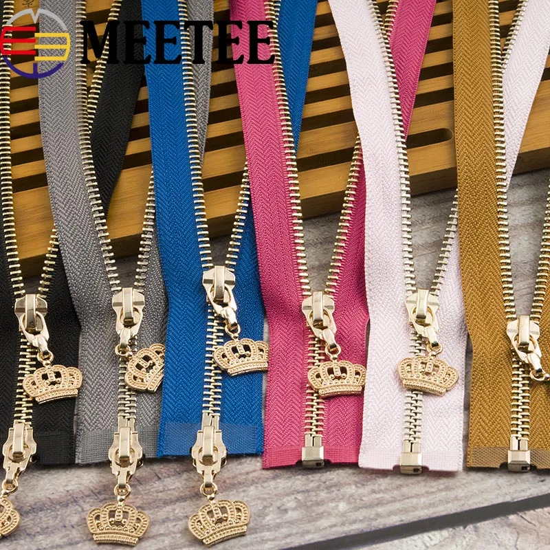 

1Pc 85cm 120cm 5# Crown Metal Zipper Eco-friendly Open-end Coat Jackets Zippers For Sewing Clothes Zips DIY Craft KY964