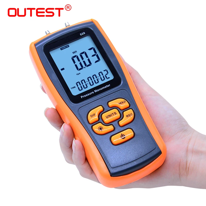 GM520 Min Pocket USB LCD Display Digital Air Pressure Gauge Manometro