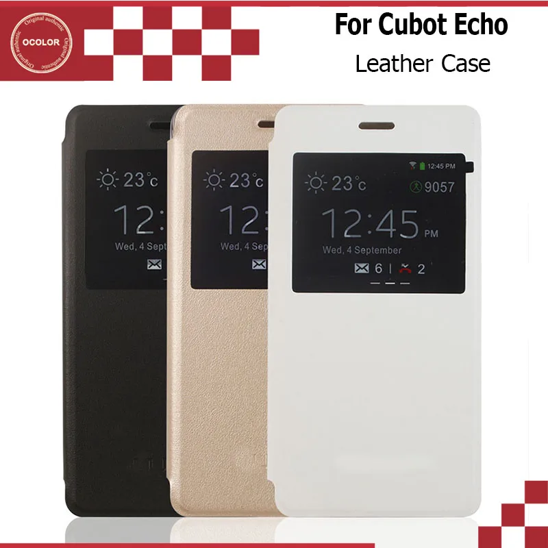 ocolor For Cubot ECHO Flip Case Window View Protector Leather Case