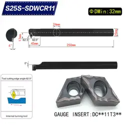 S25S-SDWCR11 62,5 градусов внутреннего точения держатель инструмента для DCMT11T304 DCMT11T308 вставить внутренняя борштанга токарный станок