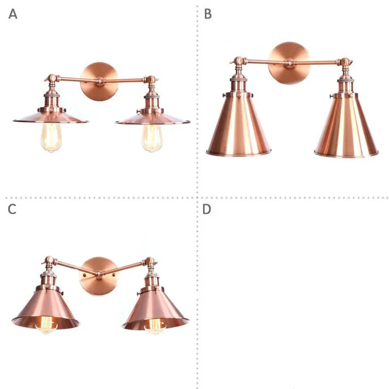 Antique Loft Style Iron Wall Sconce Edison Industrial Vintage LED Light Double Adjust Bedside Lamp Lampara Pared | Лампы и освещение