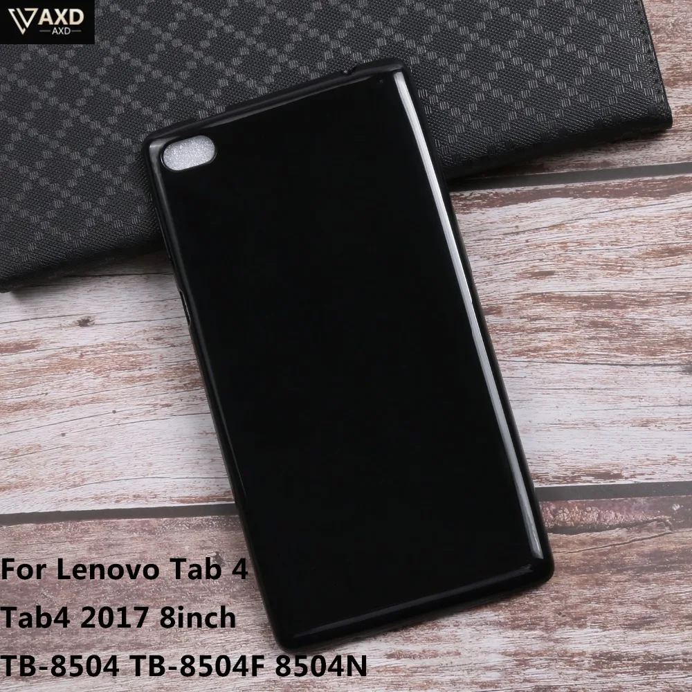 

Soft TPU Smart Slim Tablet Case For Lenovo Tab 4 Tab4 8inch 2017 Tablet TB-8504 TB-8504F Black Back Tablet Cover Of Protecting