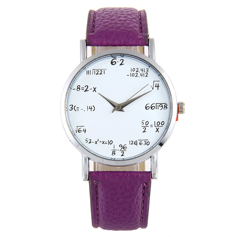 Модные математические формула печати женский кожаный браслет для часов АНАЛОГ, кварцевый сплав женские наручные часы повседневные женские наручные часы - Цвет: B