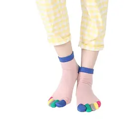YIKOU женские осенние и зимние модели коттоновые носки Женская мода цвет носком носки с пятью раздельными пальцами для девочек тенденция