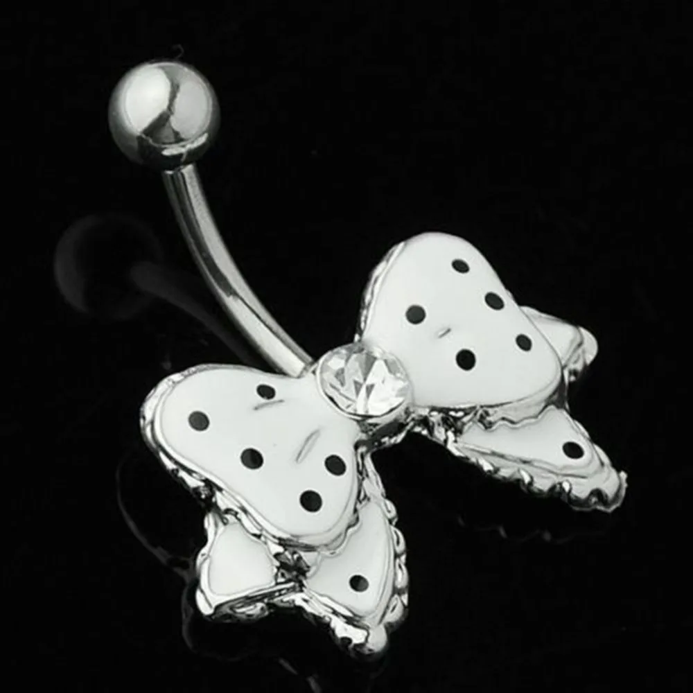 Bow Clear Surgical Belly Piercing Body Jewelry Belly Button Rings Steel Navel Piercing Navel