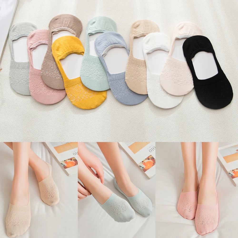 

1Pair Solid Invisible Non-slip Low Cut Socks Fashion Women Casual Cotton Breathable Ankle Boat Socks Elastic Short Hosiery