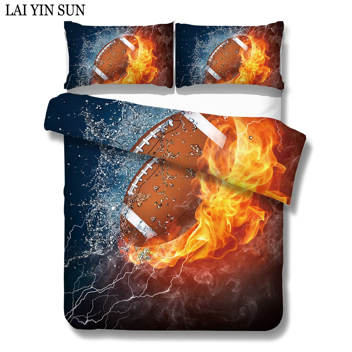 Lai Yin Sun Colored Rugby fire Bedding Set King Size Luxury Print Bedclothes 3D Universe Duvet Cover 3PCS Dropshipping Lai Yin Sun Colored Rugby fire Bedding Set King Size Luxury Print Bedclothes 3D Universe Duvet Cover 3PCS Dropshipping