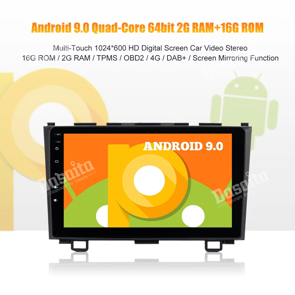 Clearance 1 din Android 9.0 Radio Car Stereo Navigation GPS for Honda CRV 2008 2009 2010 2011 with 9" IPS Screen  Mirroring Function 0