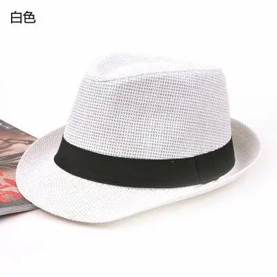 SUOGRY, женская шляпа для мужчин, женская летняя пляжная кепка, шляпа от солнца, женская панама, соломенная, мужской Гангстер Трилби, модный козырек от солнца, Кепка - Цвет: 4