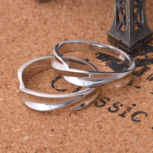 Wedding Rings Luxury Pair Fashion Couple Commitment Ring Jewelry Para Mulher Silver Color Engagement Ringen Set Gifts J008