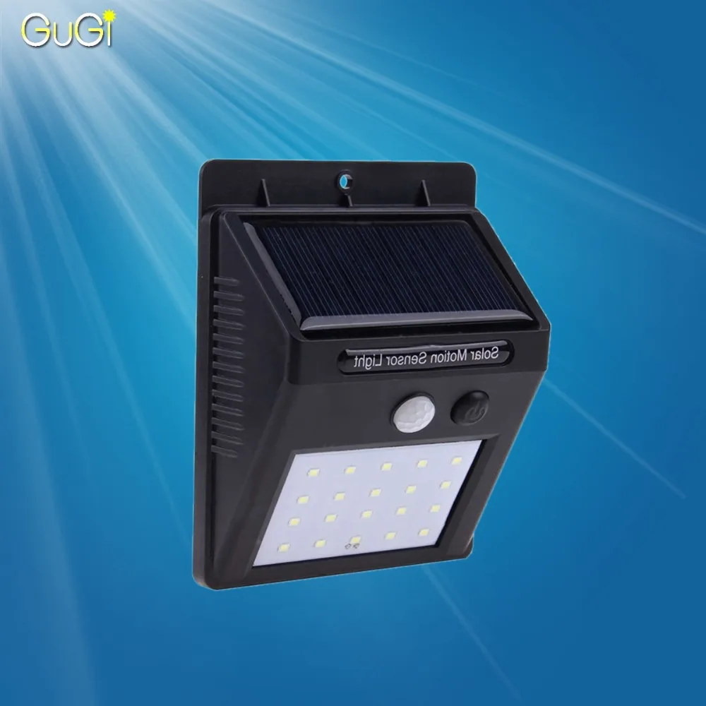 

GUGI Solar Charger LED Solar Light Motion Sensor Outdoor Lighting 20LEDS Mini Solar Wall Lamp LED lights For Garden fence light