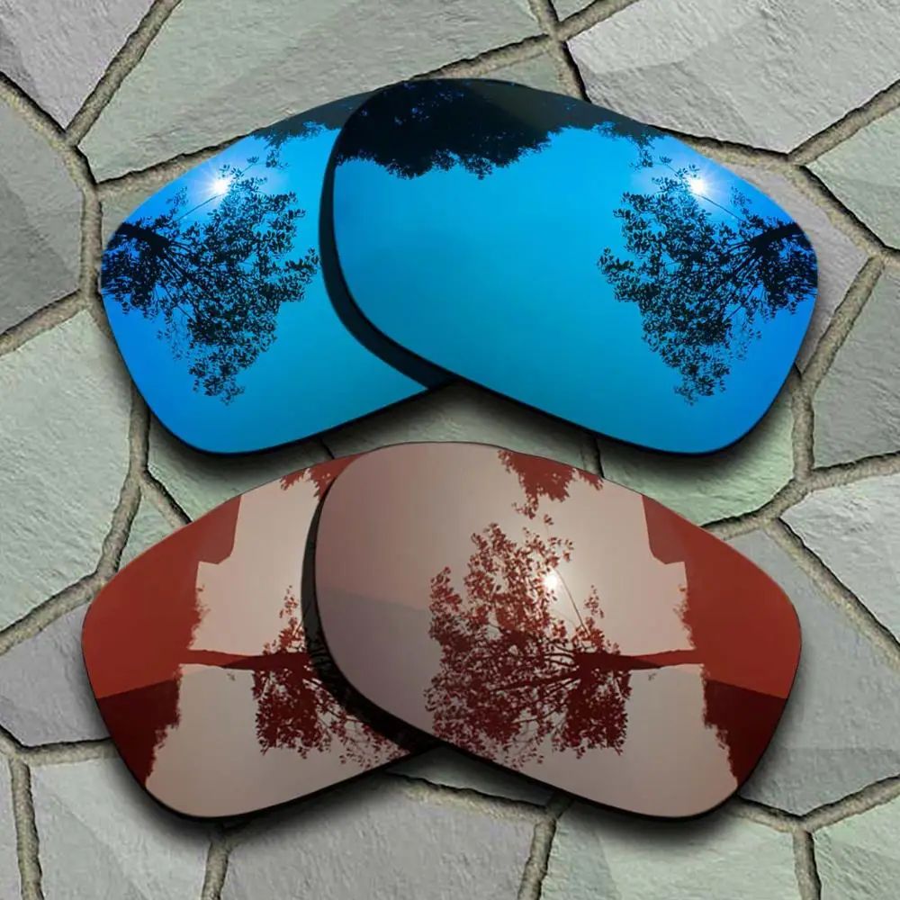 Blue-Bronze Brown Небесно-голубой и бронзовый, коричневый солнцезащитные очки поляризованные Сменные линзы для Окли Twoface - Цвет линз: Blue-Bronze Brown