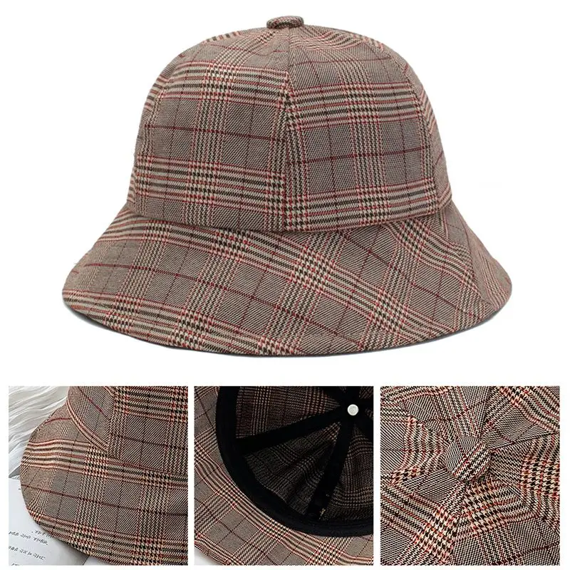Взрослая клетчатая ковша Мужские Женские шапки Рыбацкая шляпа зима на открытом воздухе модная шляпа для дам купольные шляпы