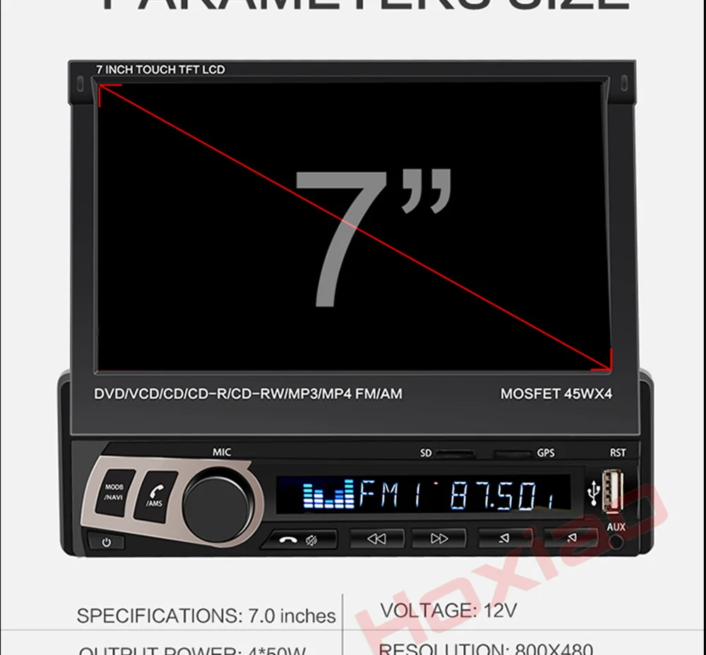 Hoxiao 1 din автомобильный стерео аудио Радио Bluetooth 1DIN " HD выдвижной сенсорный экран монитор MP5 SD FM USB Авто радио плеер