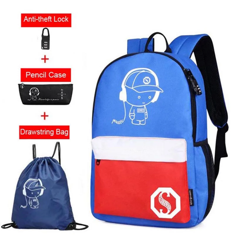 Детский рюкзак школьный водонепроницаемый Оксфорд высокие школьные ранцы для мальчиков и девочек книга сумки прочные рюкзаки для ноутбука для путешествий для подростков - Цвет: blue red mix D04