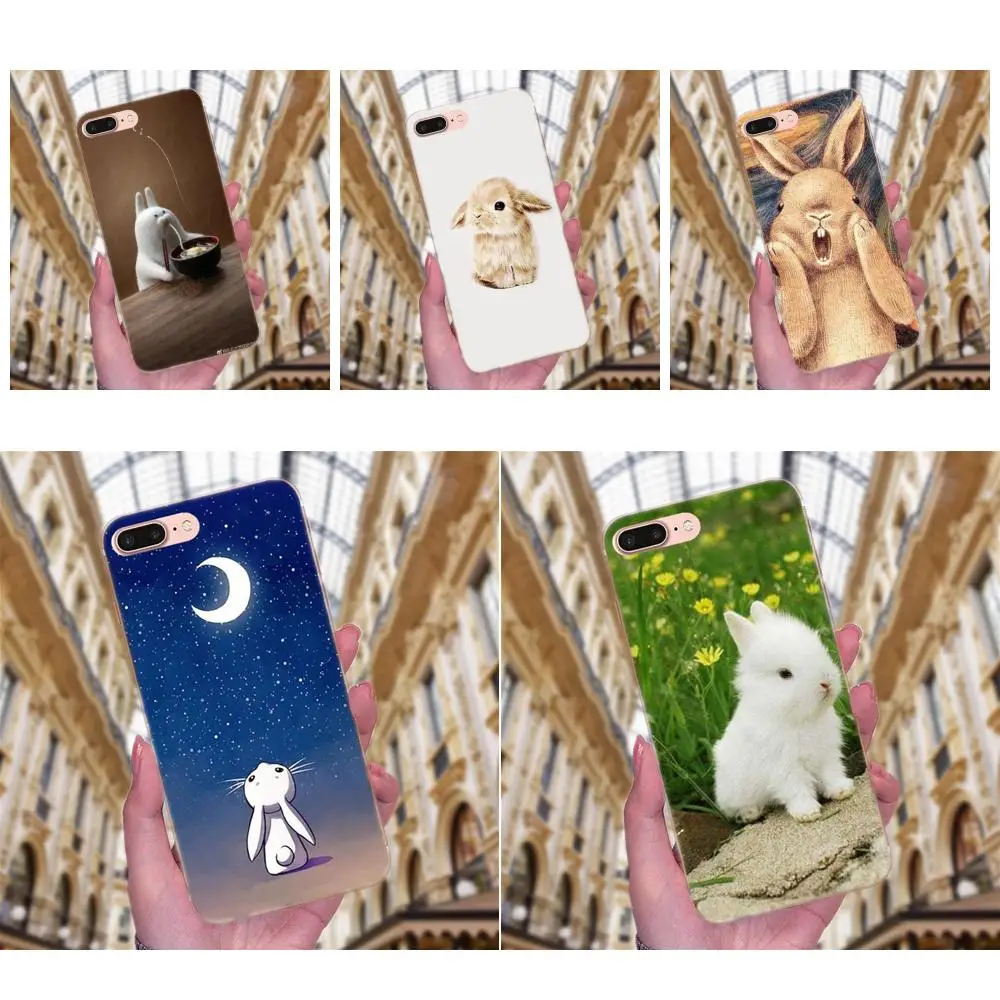 Чехол для телефона из ТПУ с милым Белым Кроликом Банни Sony Xperia Z Z1 Z2 Z3 Z4 Z5 compact Mini M2 M4