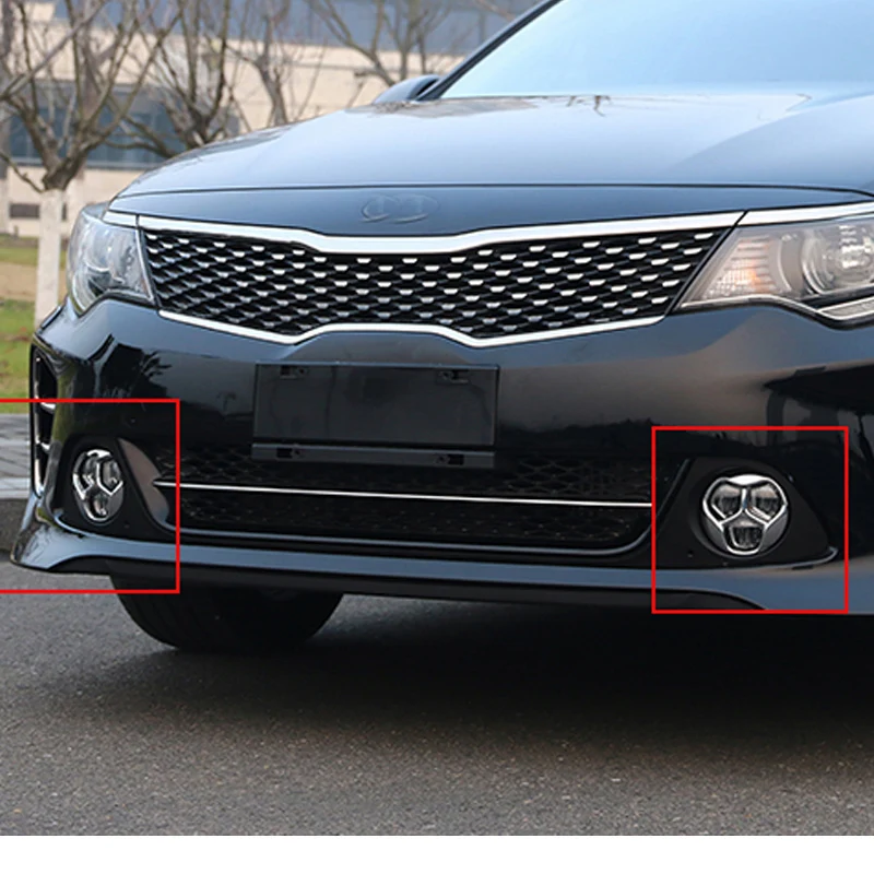 

Free Shipping High Quality ABS Chrome Front Fog lamps cover Trim Fog lamp shade Trim For KIA Optima K5