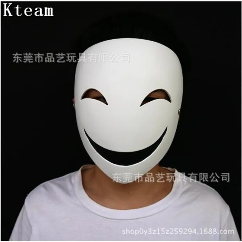 

Top Grade Resin Mask Black Bullet Kagetane Hiruko Moive Japanese Anime Smile Face White Halloween Cosplay Costume Party Prop Toy