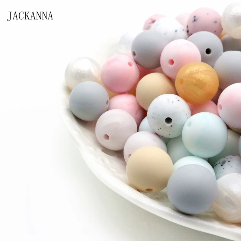 20Pcs Loose Silicone BPA Free Beads DIY Baby Teething Chew Jewelry Teeth Making