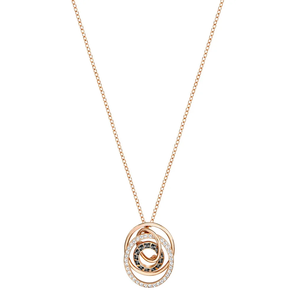 

SWA RO 2019 New Smart Rotating Circle Rose Gold Clavicle Necklace Original Jewelry for Girlfriend Anniversary Love Gift 5262246