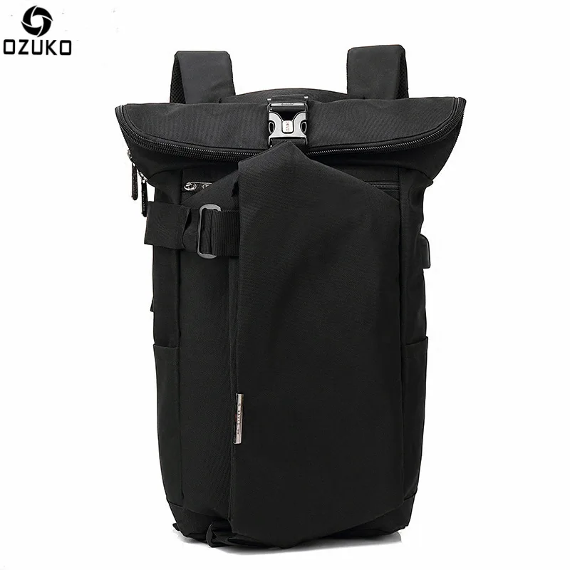 

Ozuko New Oxford Cloth Backpack Men's Fashion Personality Backpack Casual Usb Charging Travel Backpack Anti Theft Backpack