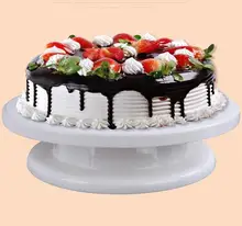 2017 de Alta calidad de La Torta DIY Plástico Fondant Cake Decorating Icing Giratoria Placa Giratoria Del Soporte Plataforma Blanca accesorios Para el Horneado