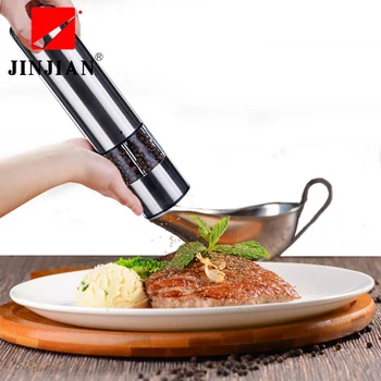 

JINJIAN 2 in 1 Stainless Steel Salt Pepper Mill Grinder Ceramic Core Mill With Handle And Easy To Clean Kitchen Accessories