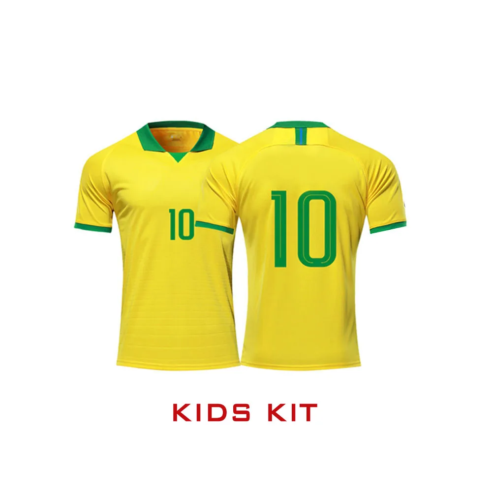 

2020 neymar jr #10 Yellow Adult Man Soccer Tee Short Sleeve T-Shirts White Top Shirt Summer Man Kids Child Tee +Shorts Set S-XXL