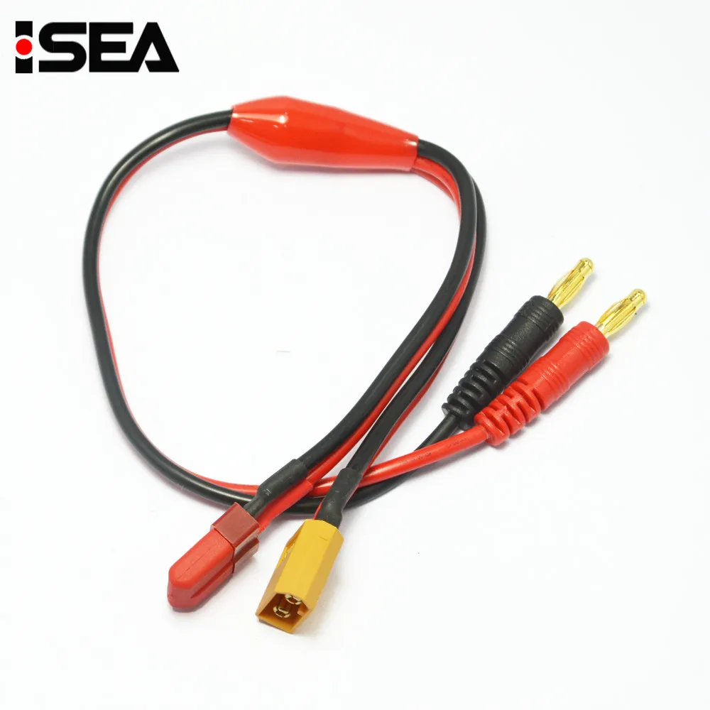 

HTRC Lipo Battery Charge Cable With XT60 Male Connector & Deans T-plug for iMax B6 B6AC Charger With 4mm Banana Bullet Wire Plug