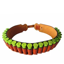 Пистолет принадлежности для охоты из натуральной кожи пистолет 20 Калибр Картридж пояс для патронов 30 раундов держатель боеприпасов стрельба бандойер