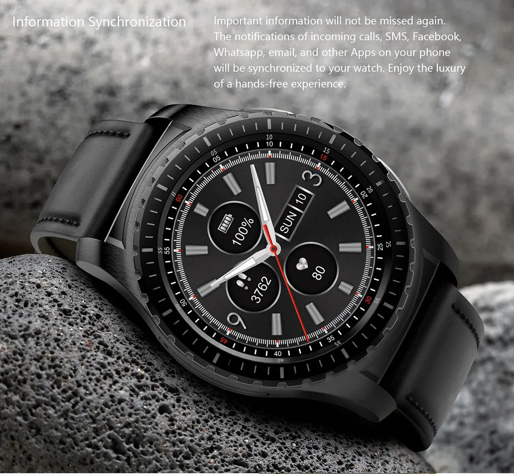 

KingWear KW28 Smartwatch Phone 1.3 inch Sedentary Reminder Heart Rate Monitor Smart watch Phone for man Anti-lost Remote Camera