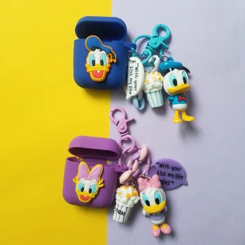 

Cute Keyring Silicone Case for Apple Airpods Bluetooth Earphone Accessories Protective Bag Air pods Case Cover